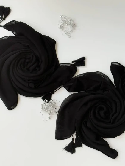 3107-شال مشکی حورا