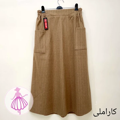 دامن مخمل کبریتی دوجیب بلند در رنگبندی متنوع(کد1426)