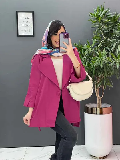 مانتو پانچ لینن تک دکمه