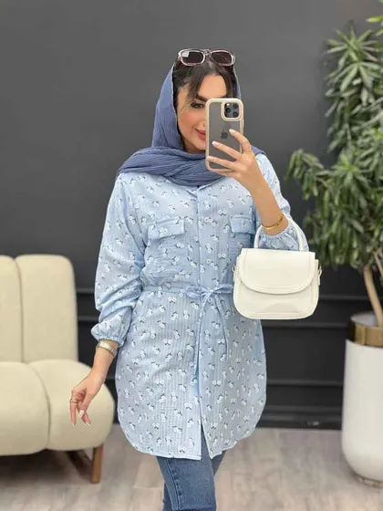 شومیز دو جیب گلی