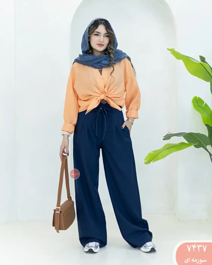 شلوار فول بگ بندی 7437