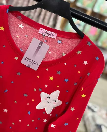 بلوز و شلوار سایز بزرگ نخ پنبه سکسن کد 40798