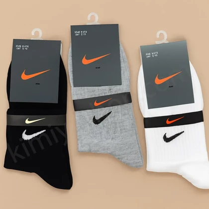 جوراب نیم ساق نایکی – پک 3 عددی نخ پنبه درجه‌یک