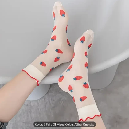 پک 5تایی جوراب نازک میوه ای