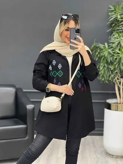 مانتو لینن طرح لوزی