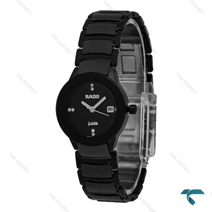 ساعت زنانه رادو مشکی وسط سرامیکی عقربه سیلور Rado-7280-L