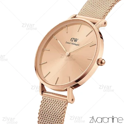 ساعت دنیل ولینگتون زنانه تمام رزگلد بند حصیری 103909