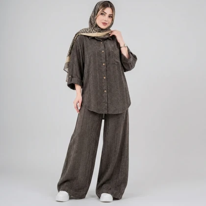 ست مانتو و شلوار زنانه مخمل پاییزی کد 275