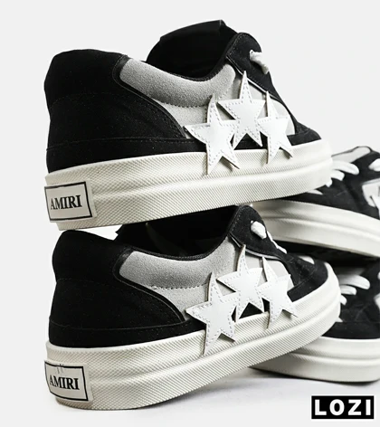 کفش اسنیکرزمشکی طوسی سفید Amiri Stars v2 مدل 7074