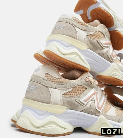 کفش کتانی زنانه طوسی گلبهی NEW BALANCE 9060 مدل 4668