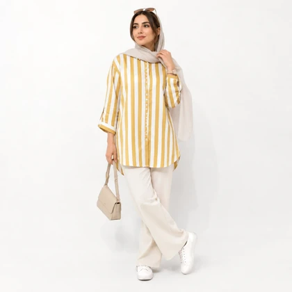 مانتو زنانه اسپرت راه راه کد 113