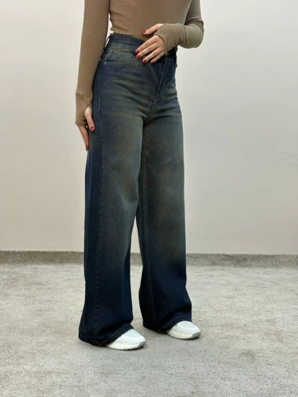 شلوار جین بگ آبی تیره تینت ام کی