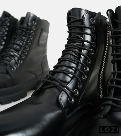 بوت مردانه چرمی مشکی ZARA مدل 6208