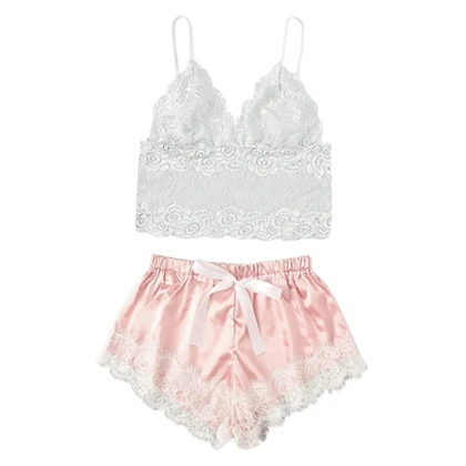 لباس خواب زنانه سفید و صورتی