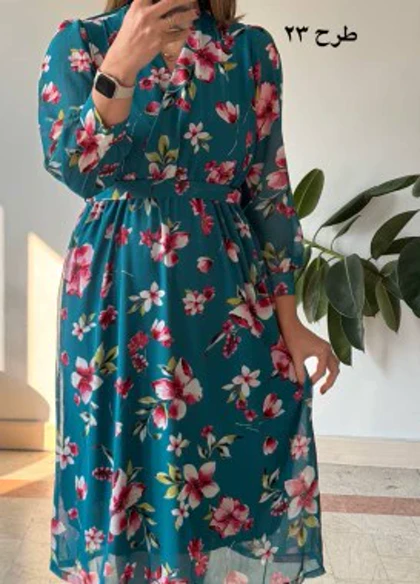 پیراهن حریر سرمه سری 11