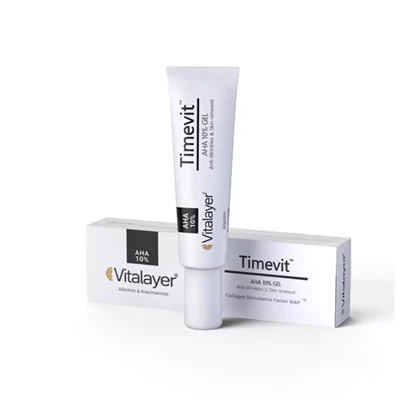 کرم ژل لایه بردار تایم ویت ویتالیر AHA 10 درصد 30 میل