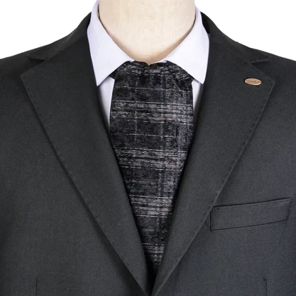 دستمال گردن مردانه طرح راه راه مشکی