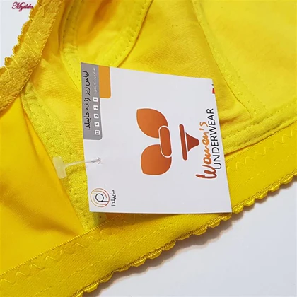 سوتین زنانه مدل شکوفه باریک زرد کد 5054