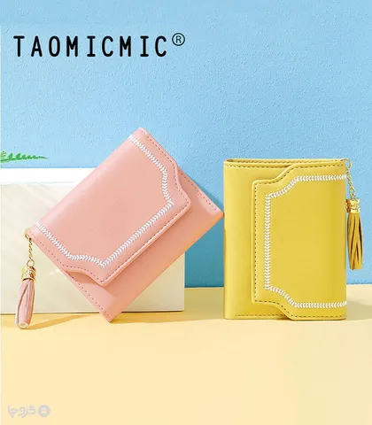 کیف پول زنانه تاشو دکمه دار Taomicmic تائومیک میک طرح گلدوزی کلاسیک
