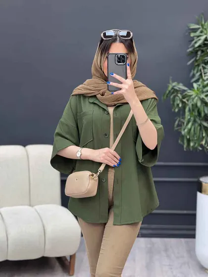 شومیز دو جیب پایین هلال