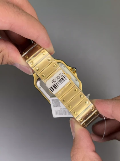 ساعت مچی کارتیه د سانتوس بدنه طلایی صفحه سفید Cartier