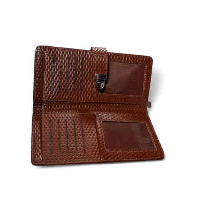 کیف پول چرمیران PD1060 کرم سوزنی ناخنی