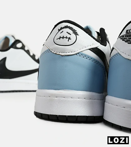 کفش کتانی مردانه مشکی سفید آبی نایک NIKE travis scott