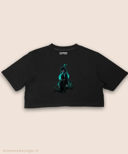 کراپ زنانه طرح شیطان کش شخصیت موییچیرو کد 980