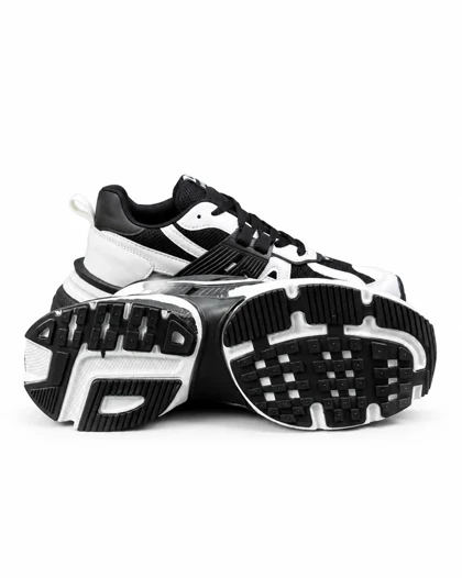 کفش کتانی مردانه بزرگ پا نایکی v2k رنگ مشکی سفید پاندا Nike V2k