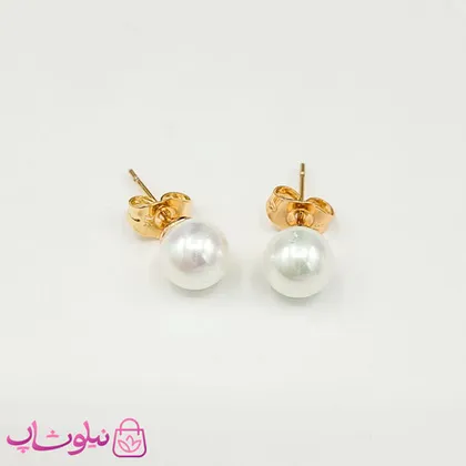 گوشواره میخی ژوپینگ مرواریدی سفید