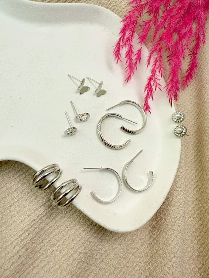 پک گوشواره پروانه نقره ای
