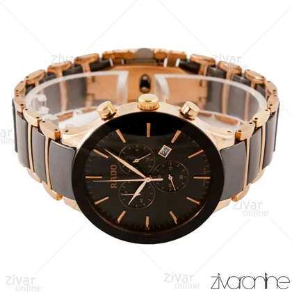ساعت رادو مردانه سرامیکی سه موتوره دورنگ رزگلد 103447