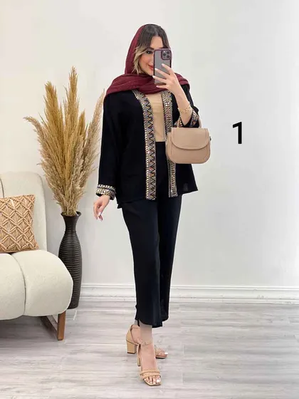 ست کت و شلوار پولک دوزی