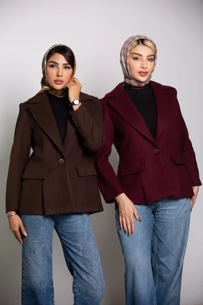 کت زنانه فوتر دکوب چاک‌دار