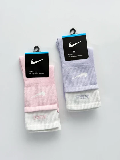 جوراب ساق‌دار زنانه نخ پنبه دو کش نایکی Nike