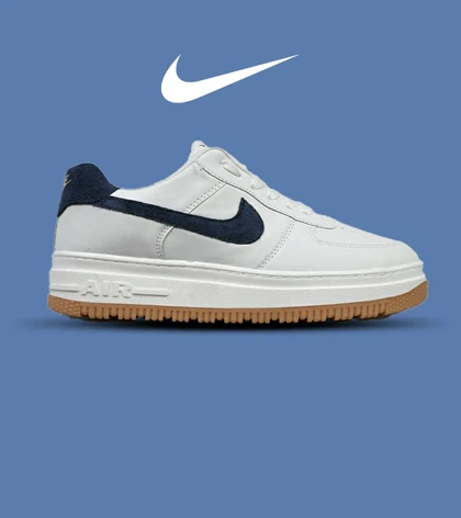 کفش کتانی بزرگ پا سفید سرمه ای نایک NIKE AIR FORCE مدل 5116