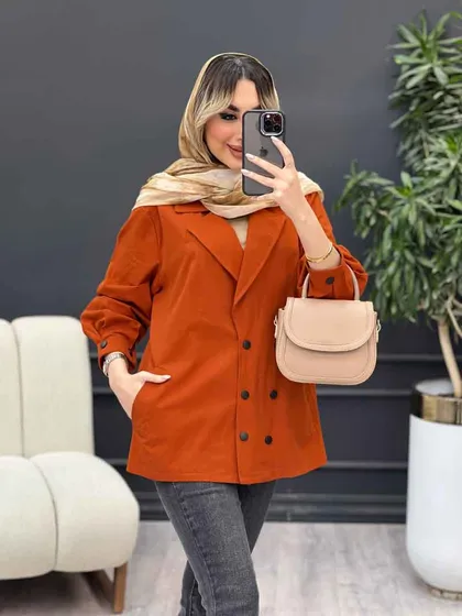 مانتو لینن شش دکمه