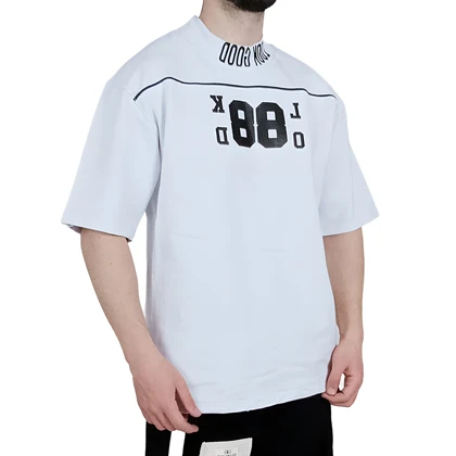 تیشرت آستین کوتاه سفید طرح گود لاک