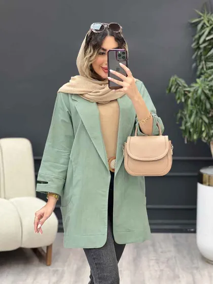 مانتو سر آستین چاک جیب نما