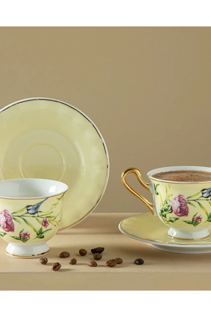 سرویس فنجان قهوه دو نفره English Home مدل Vanilla New Bone China