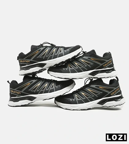 کفش کتانی بزرگ پا مشکی طلایی سفید Salomon X ULTRA