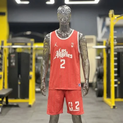 ست ورزشی بسکتبالی لس آنجلس (Los Angeles) نخ پنبه گلکسی و چاپ زول (قرمز و آبی)