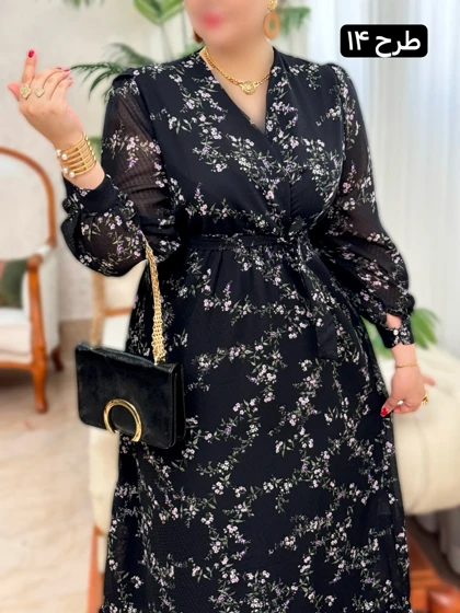 پیراهن حریر پایین چین 3276