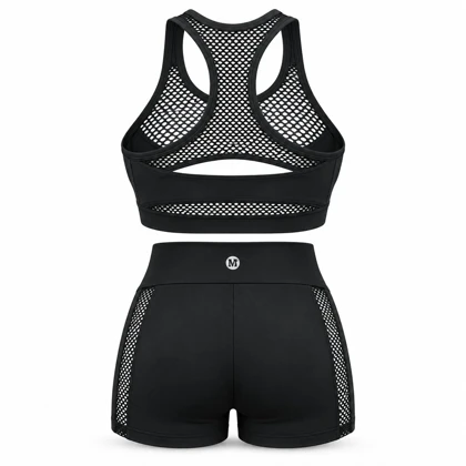 ست نیم‌تنه و شورتک ورزشی زنانه MB FITNESS کد 963