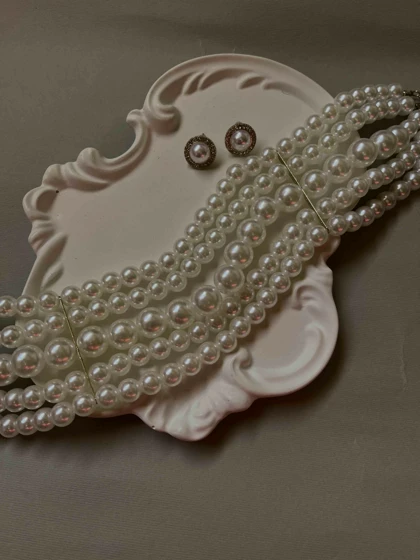 نیم ست مرواریدی مجلسی