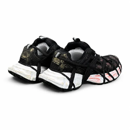 کفش کتانی مردانه مدل بالنسیاگا اسپایدر کاستوم مشکی صورتی BALENCIAGA SPIDER