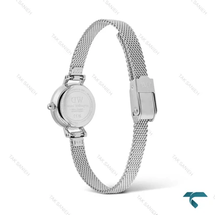 ساعت DW زنانه گرد مینی حصیری سیلور صفحه سفید DW-6654-L