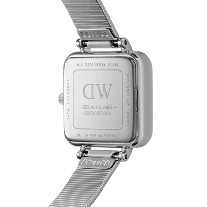 ساعت دنیل ولینگتون زنانه مربع سیلور مشکی DW-4111-QUADRO-22-L