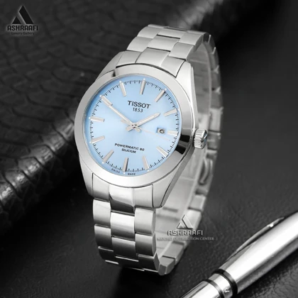 ساعت تیسوت صفحه آبی Tissot Powermatic 80 Silicium SB22