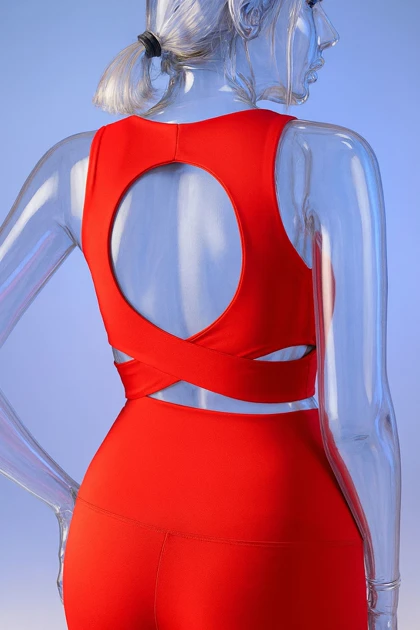 ست ورزشی زنانه لگ و نیم‌تنه نایک قرمز